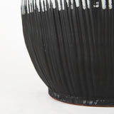 Tanami II Short Dark Brown/White Glazed Ceramic Vase from Mercana - Luna Furniture
