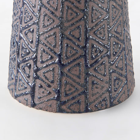 Sefina I Small Brown/Black Patterned Ceramic Vase from Mercana - Luna Furniture