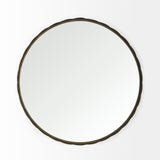 Adelaide 29.7" Gold Metal Scallop Edge Round Mirror from Mercana - Luna Furniture