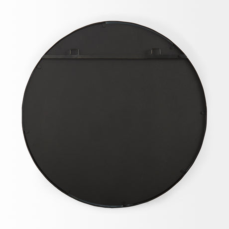 Adelaide 29.7" Gold Metal Scallop Edge Round Mirror from Mercana - Luna Furniture