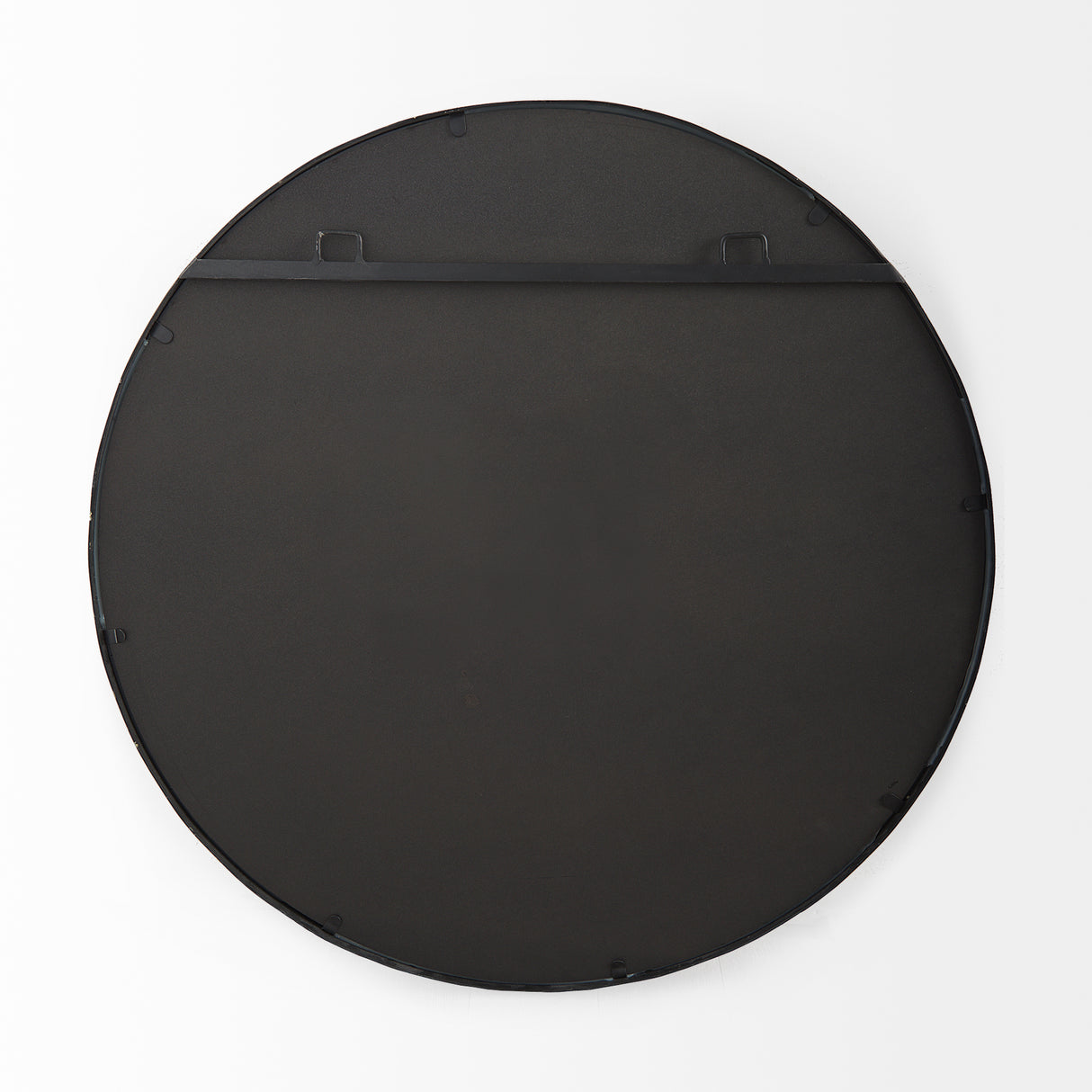 Adelaide 29.7"Black Metal Scallop Edge Round Mirror from Mercana - Luna Furniture