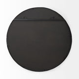 Adelaide 29.7"Black Metal Scallop Edge Round Mirror from Mercana - Luna Furniture