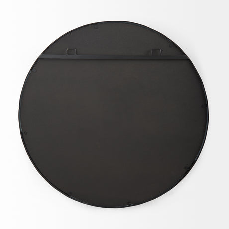 Adelaide 29.7"Black Metal Scallop Edge Round Mirror from Mercana - Luna Furniture