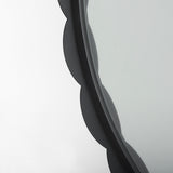 Adelaide 29.7"Black Metal Scallop Edge Round Mirror from Mercana - Luna Furniture