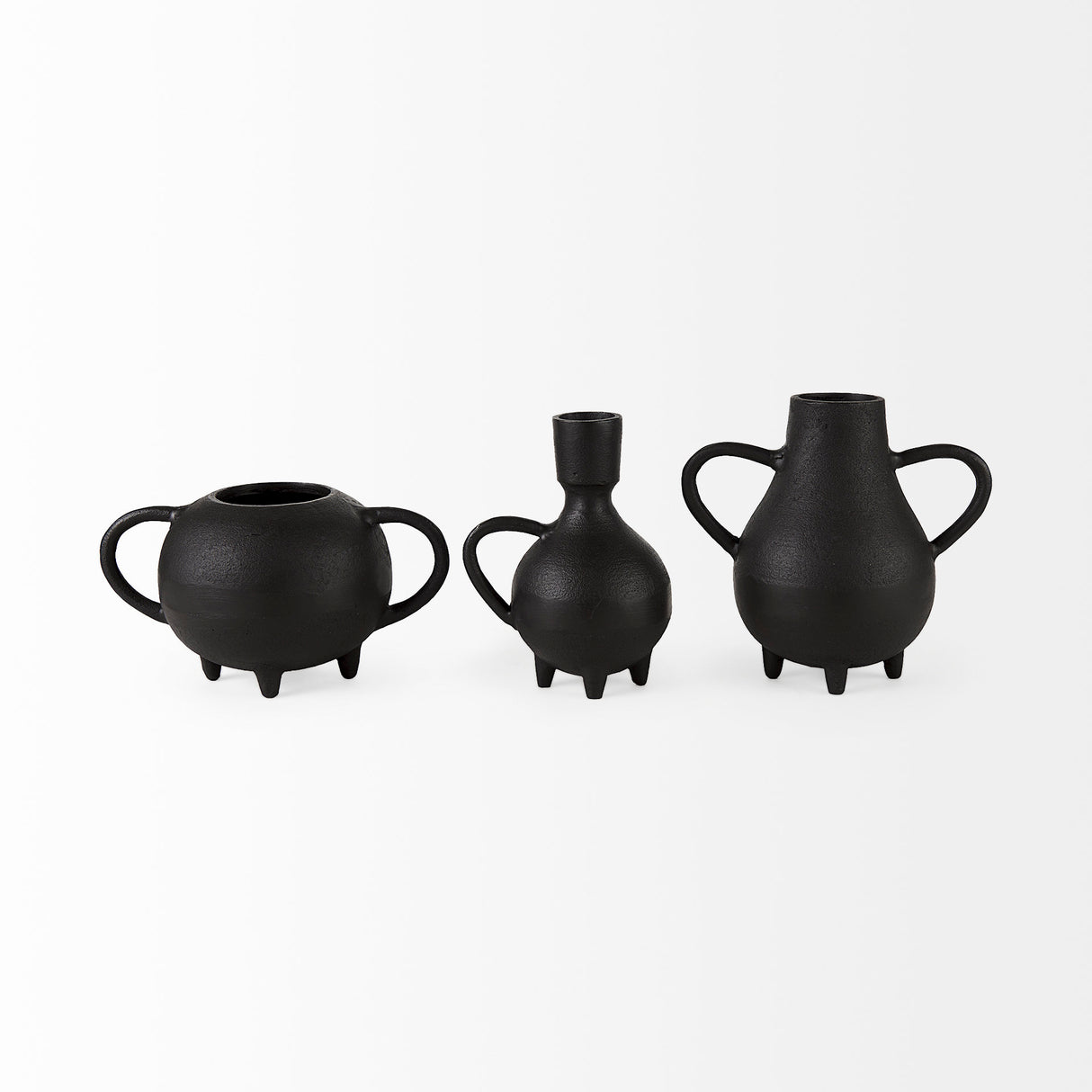 Cyrus Black Spherical Vase W/ Flute Decorative Object from Mercana - Luna Furniture
