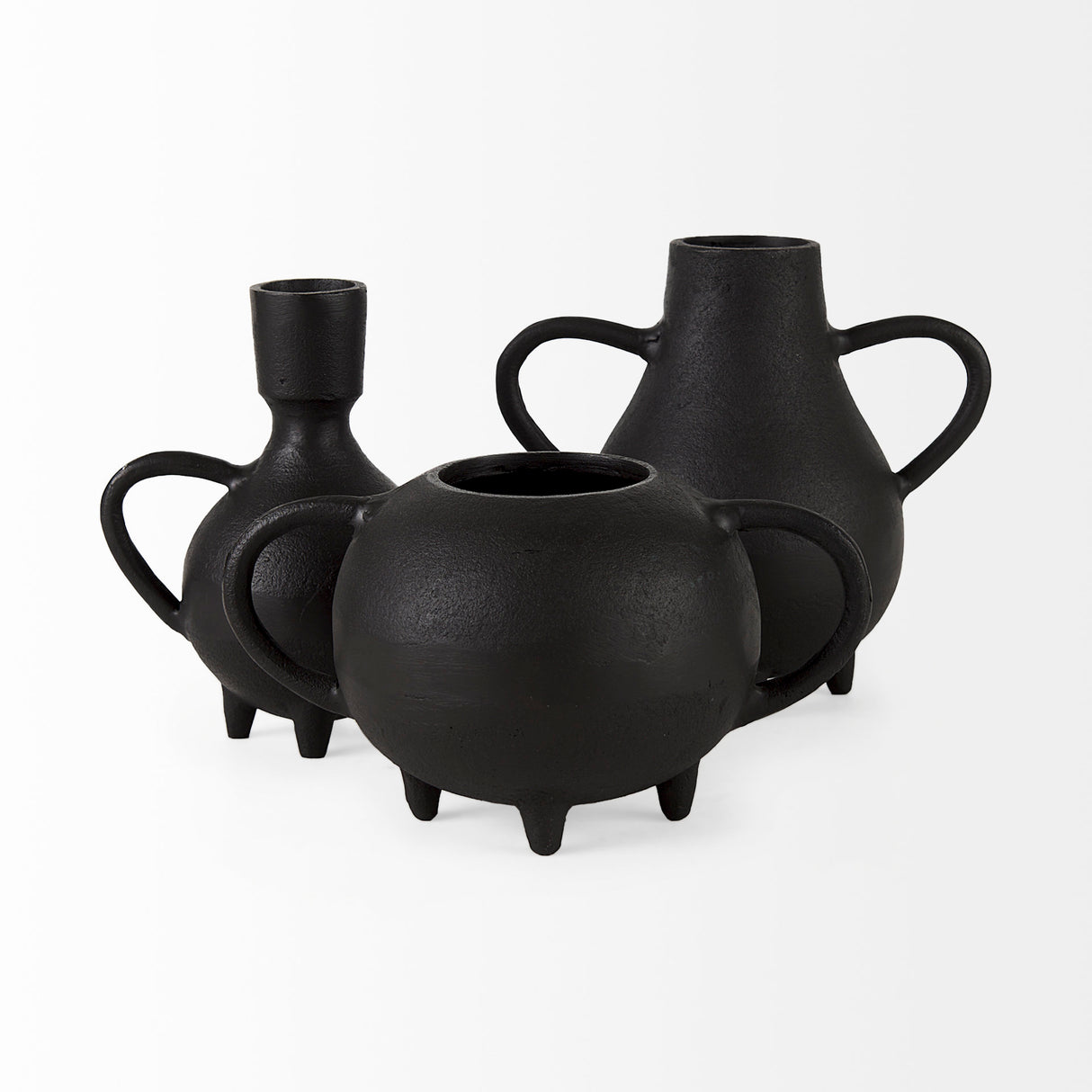 Cyrus Black Spherical Vase W/ Flute Decorative Object from Mercana - Luna Furniture