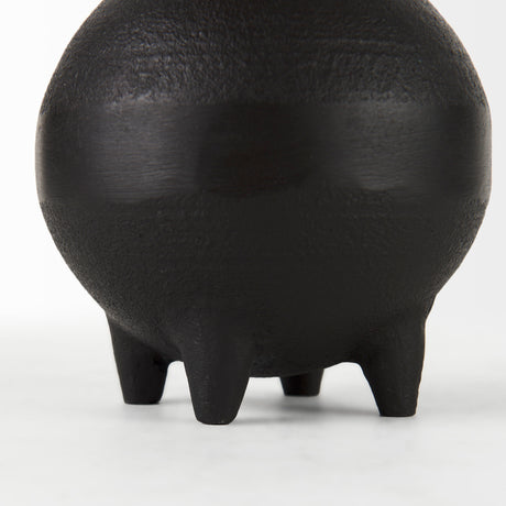 Cyrus Black Spherical Vase W/ Flute Decorative Object from Mercana - Luna Furniture