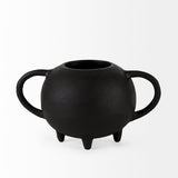Cyrus Black Spherical Vase Decorative Object from Mercana - Luna Furniture
