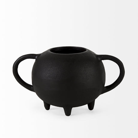 Cyrus Black Spherical Vase Decorative Object from Mercana - Luna Furniture