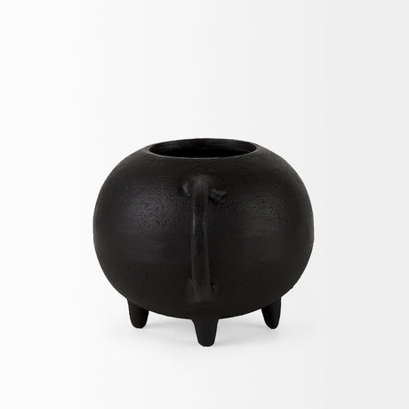 Cyrus Black Spherical Vase Decorative Object from Mercana - Luna Furniture