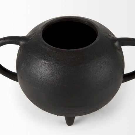 Cyrus Black Spherical Vase Decorative Object from Mercana - Luna Furniture