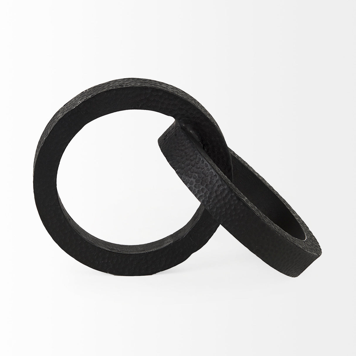 Rafiki Two Blackened Hammered Finish Metal Conjoined Circles from Mercana - Luna Furniture