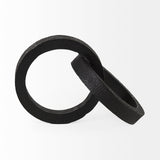 Rafiki Two Blackened Hammered Finish Metal Conjoined Circles from Mercana - Luna Furniture