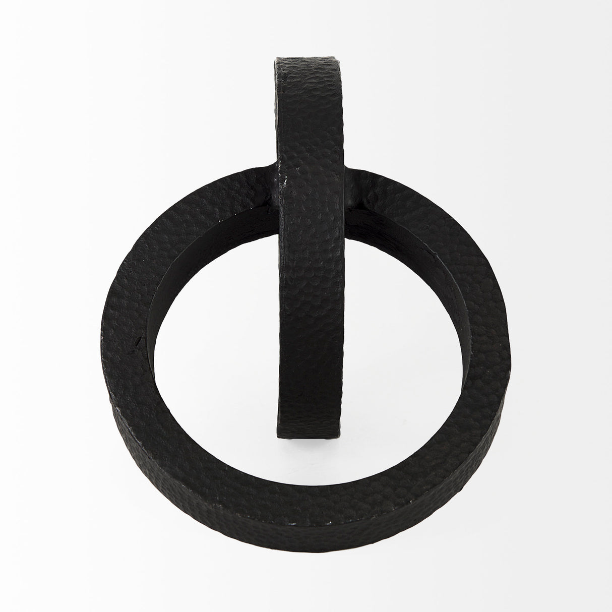 Rafiki Two Blackened Hammered Finish Metal Conjoined Circles from Mercana - Luna Furniture