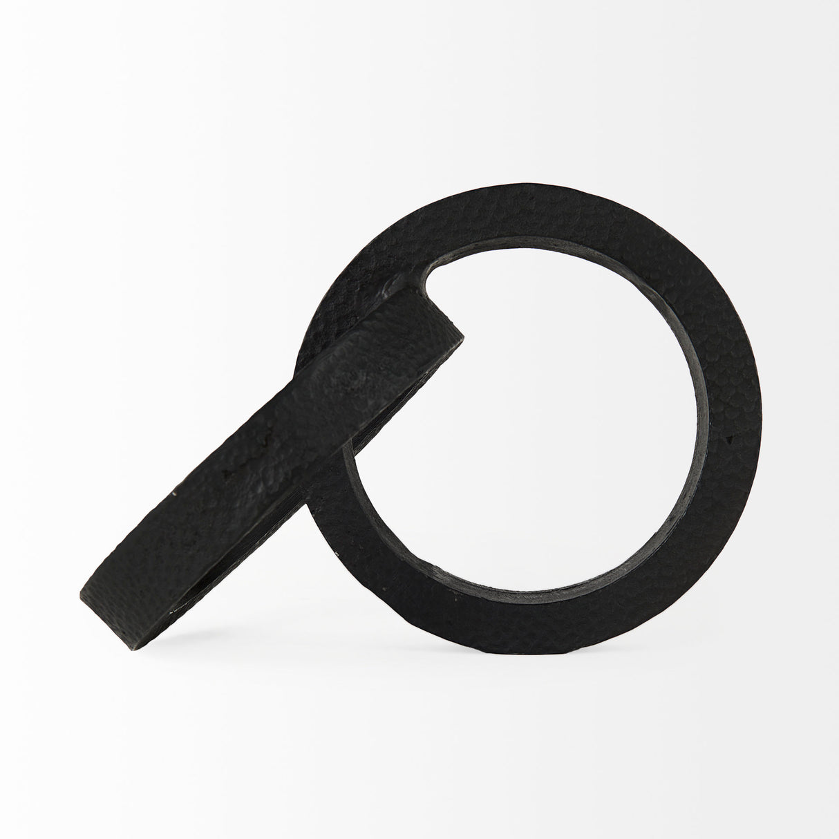 Rafiki Two Blackened Hammered Finish Metal Conjoined Circles from Mercana - Luna Furniture