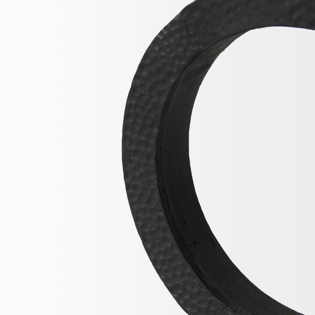 Rafiki Two Blackened Hammered Finish Metal Conjoined Circles from Mercana - Luna Furniture