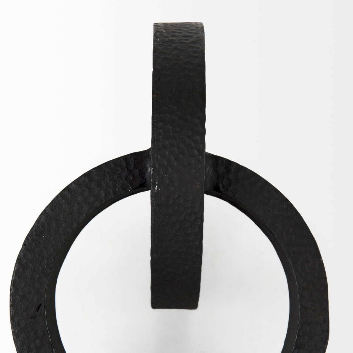 Rafiki Two Blackened Hammered Finish Metal Conjoined Circles from Mercana - Luna Furniture