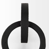 Rafiki Two Blackened Hammered Finish Metal Conjoined Circles from Mercana - Luna Furniture