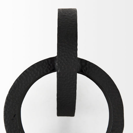 Rafiki Two Blackened Hammered Finish Metal Conjoined Circles from Mercana - Luna Furniture
