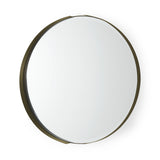 Adrianna 24.4" Gold Metal Round Mirror from Mercana - Luna Furniture