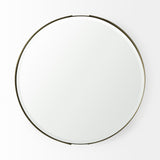 Adrianna 24.4" Gold Metal Round Mirror from Mercana - Luna Furniture