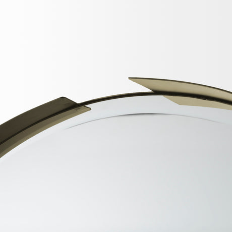Adrianna 24.4" Gold Metal Round Mirror from Mercana - Luna Furniture
