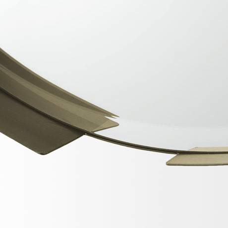 Adrianna 24.4" Gold Metal Round Mirror from Mercana - Luna Furniture