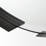 Adrianna 24.4" Black Metal Round Mirror from Mercana - Luna Furniture