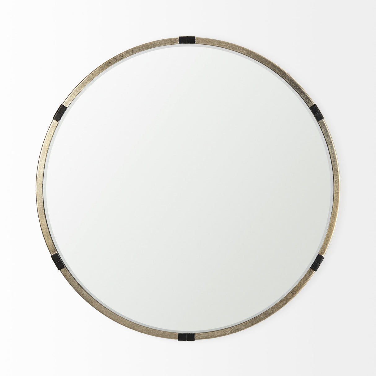 Melissa 28.5" Medium Round Gold Metal Wall Mirror from Mercana - Luna Furniture