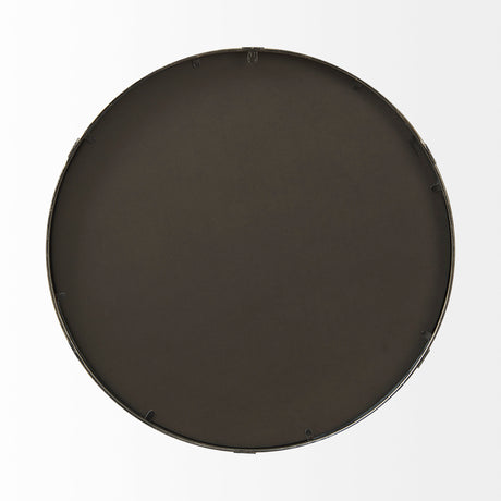 Melissa 28.5" Medium Round Gold Metal Wall Mirror from Mercana - Luna Furniture