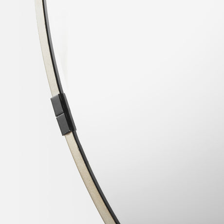 Melissa 28.5" Medium Round Gold Metal Wall Mirror from Mercana - Luna Furniture
