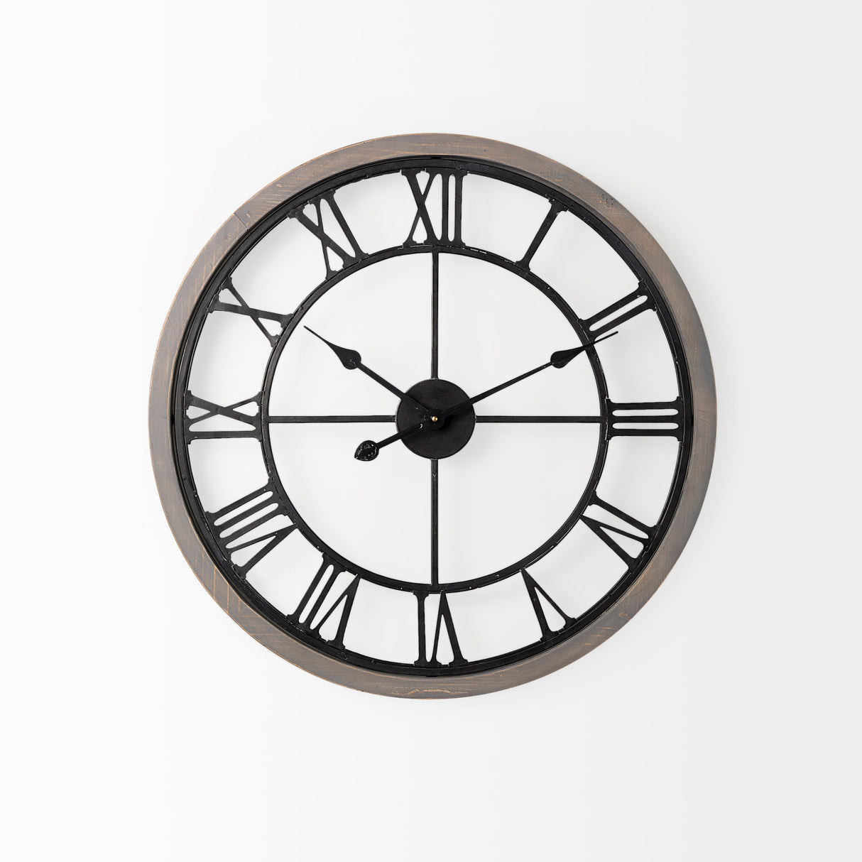 Mething Gray 25" Medium Farmhouse Wall Clock from Mercana - Luna Furniture