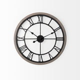 Mething Gray 25" Medium Farmhouse Wall Clock from Mercana - Luna Furniture