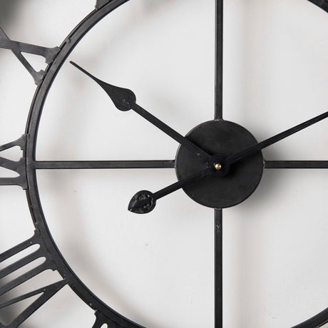 Mething Gray 25" Medium Farmhouse Wall Clock from Mercana - Luna Furniture