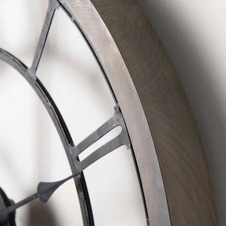 Mething Gray 25" Medium Farmhouse Wall Clock from Mercana - Luna Furniture