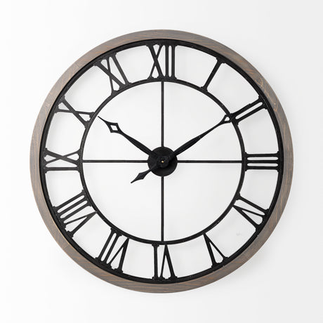 Mething Gray 31.5" Large Farmhouse Wall Clock from Mercana - Luna Furniture