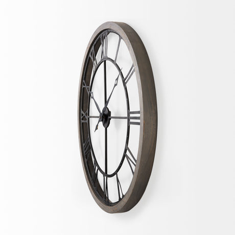 Mething Gray 31.5" Large Farmhouse Wall Clock from Mercana - Luna Furniture