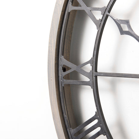 Mething Gray 31.5" Large Farmhouse Wall Clock from Mercana - Luna Furniture