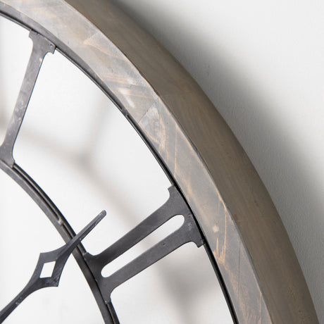 Mething Gray 31.5" Large Farmhouse Wall Clock from Mercana - Luna Furniture