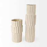 Cardon 14.4H Cream Ceramic Vase from Mercana - Luna Furniture