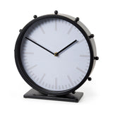 Marian 11.0L x 3.1W x 11.0H Black Studded Round Table Clock from Mercana - Luna Furniture