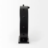 Marian 11.0L x 3.1W x 11.0H Black Studded Round Table Clock from Mercana - Luna Furniture