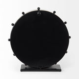 Marian 11.0L x 3.1W x 11.0H Black Studded Round Table Clock from Mercana - Luna Furniture