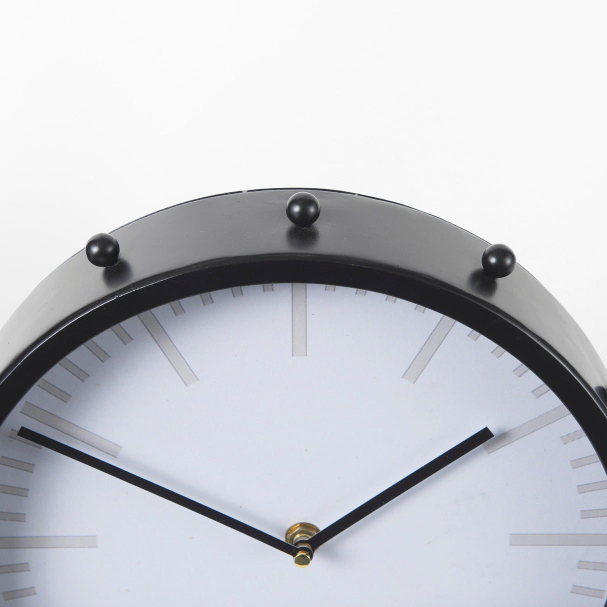 Marian 11.0L x 3.1W x 11.0H Black Studded Round Table Clock from Mercana - Luna Furniture