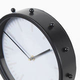 Marian 11.0L x 3.1W x 11.0H Black Studded Round Table Clock from Mercana - Luna Furniture