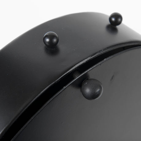Marian 11.0L x 3.1W x 11.0H Black Studded Round Table Clock from Mercana - Luna Furniture