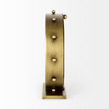 Marian 11.0L x 3.1W x 11.0H Gold Metal W/Studs Round Table Clock from Mercana - Luna Furniture