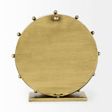 Marian 11.0L x 3.1W x 11.0H Gold Metal W/Studs Round Table Clock from Mercana - Luna Furniture