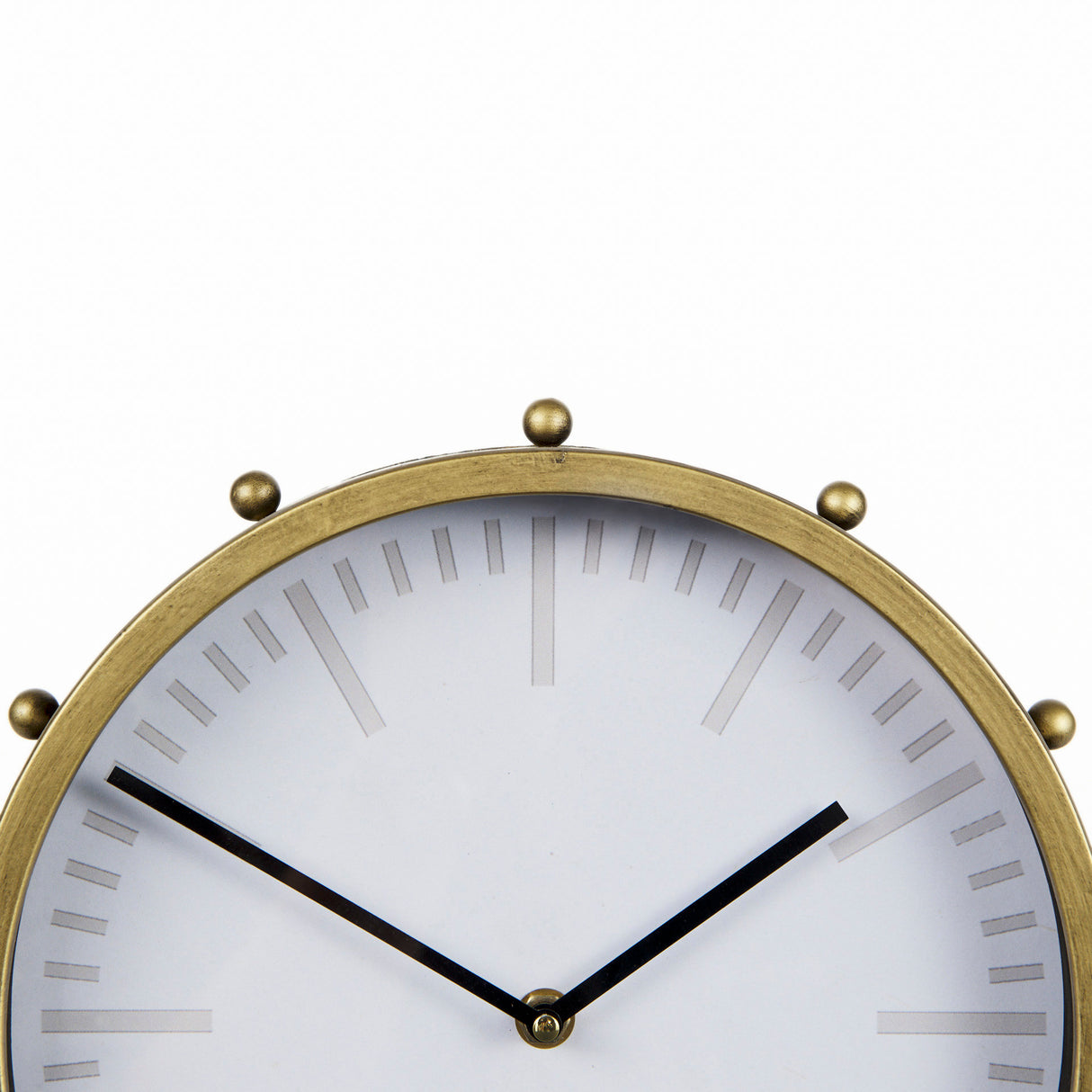 Marian 11.0L x 3.1W x 11.0H Gold Metal W/Studs Round Table Clock from Mercana - Luna Furniture