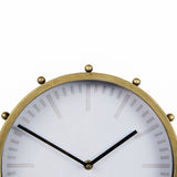 Marian 11.0L x 3.1W x 11.0H Gold Metal W/Studs Round Table Clock from Mercana - Luna Furniture
